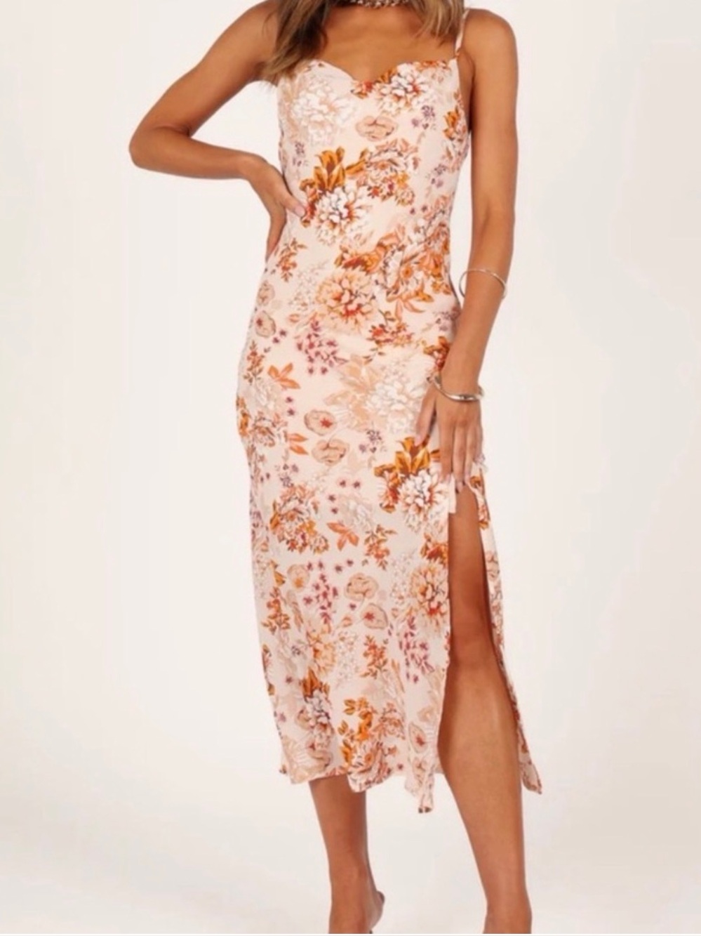 Petal + Pup Yelena Floral Midi Dress in Red Sz 8 - Picture 1 of 4